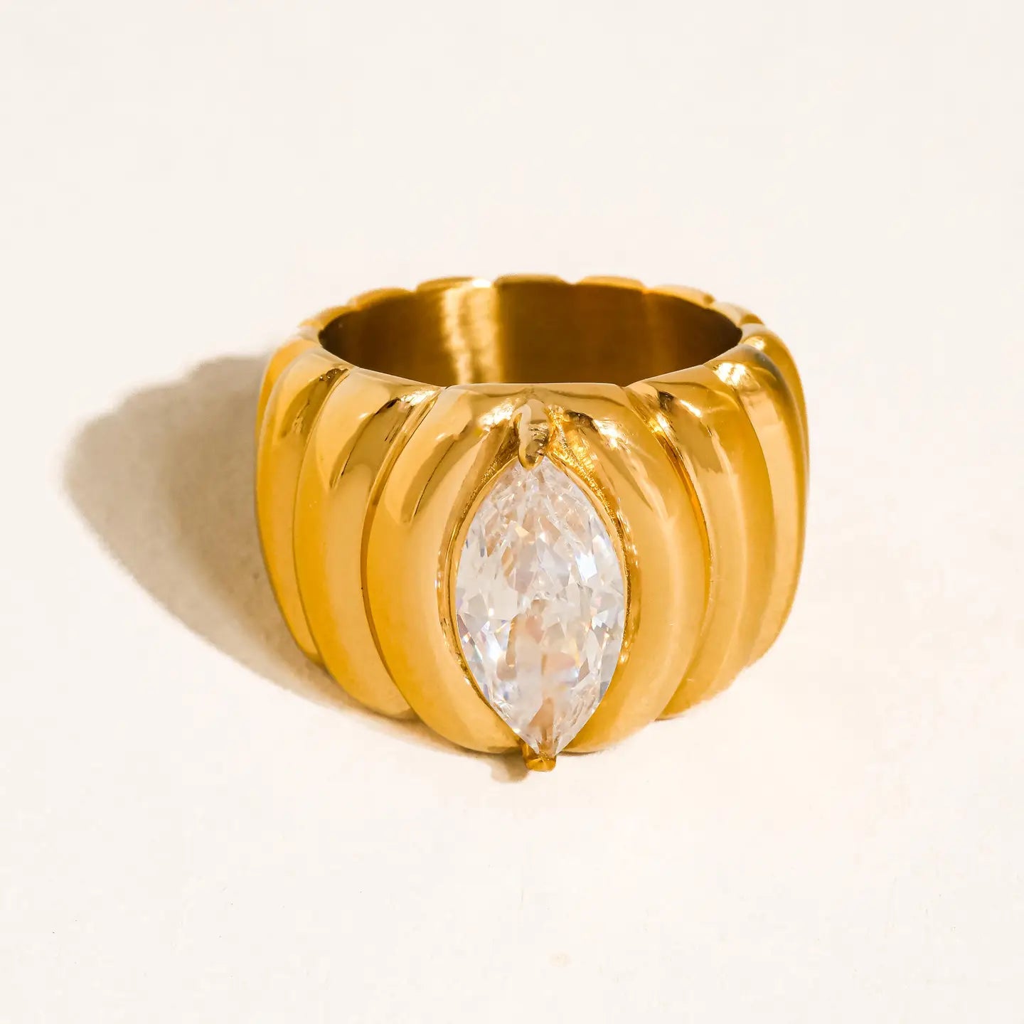 Ambré Non-Tarnish Marquise Cz Statement Ring