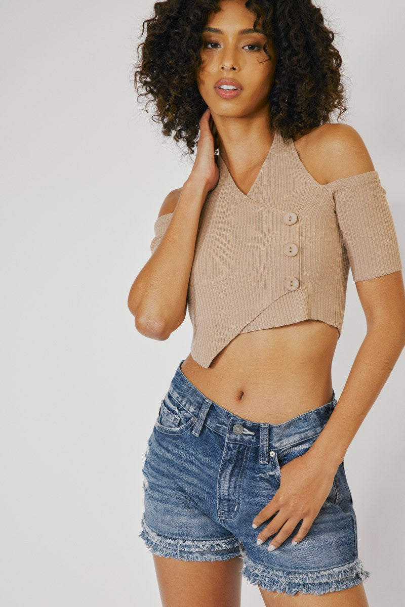 Maggie Denim Fray Shorts