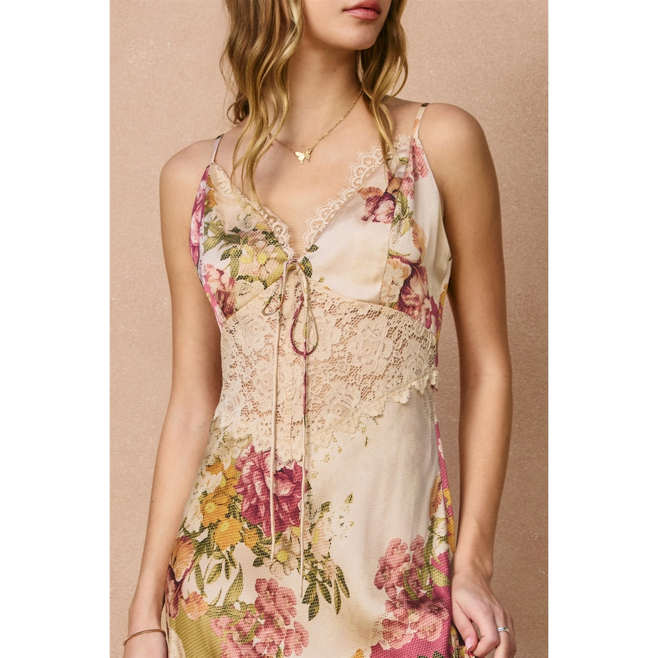 Meadow Romance Lace Detail Maxi Dress