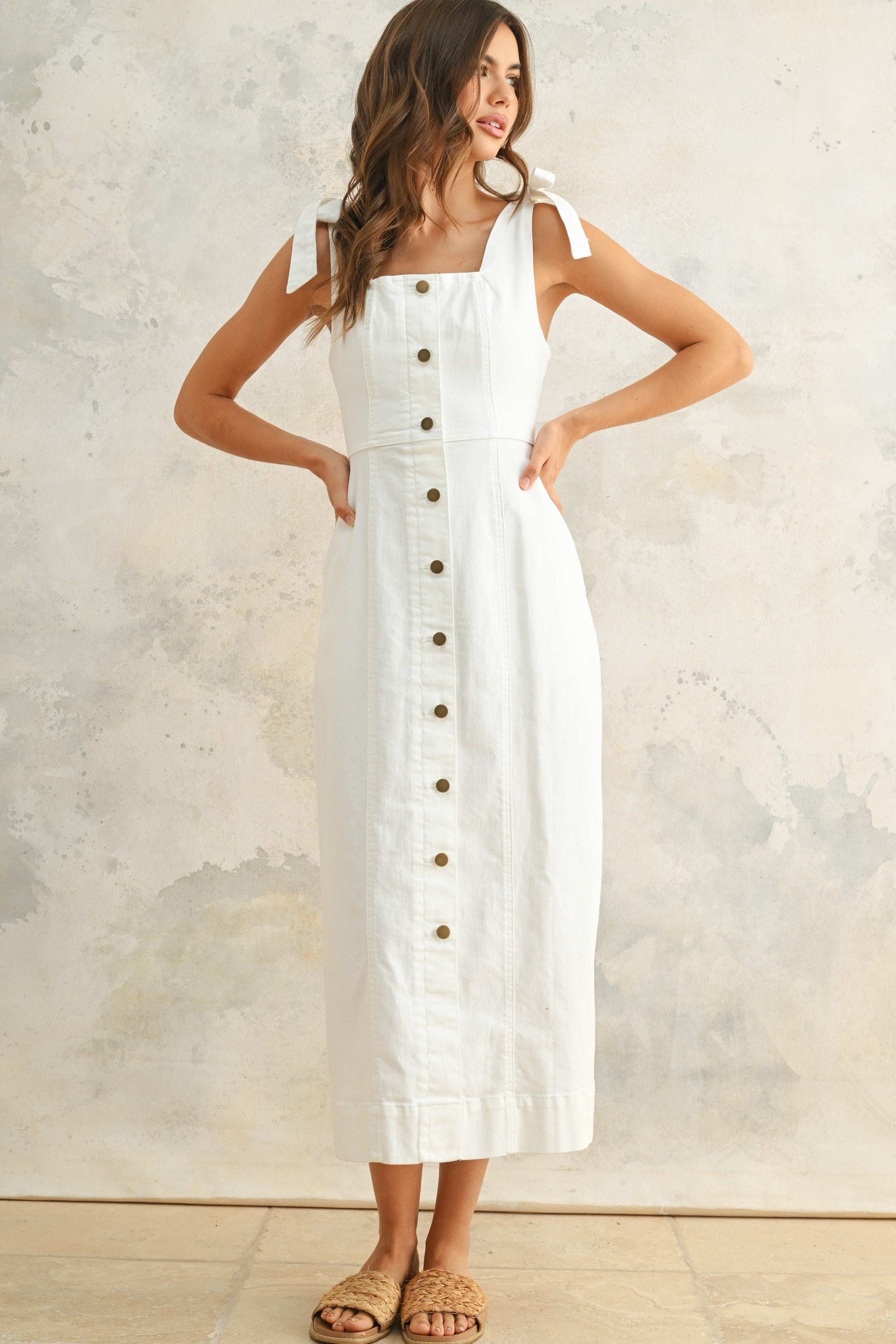 Buttondown Stretch Cotton Dress