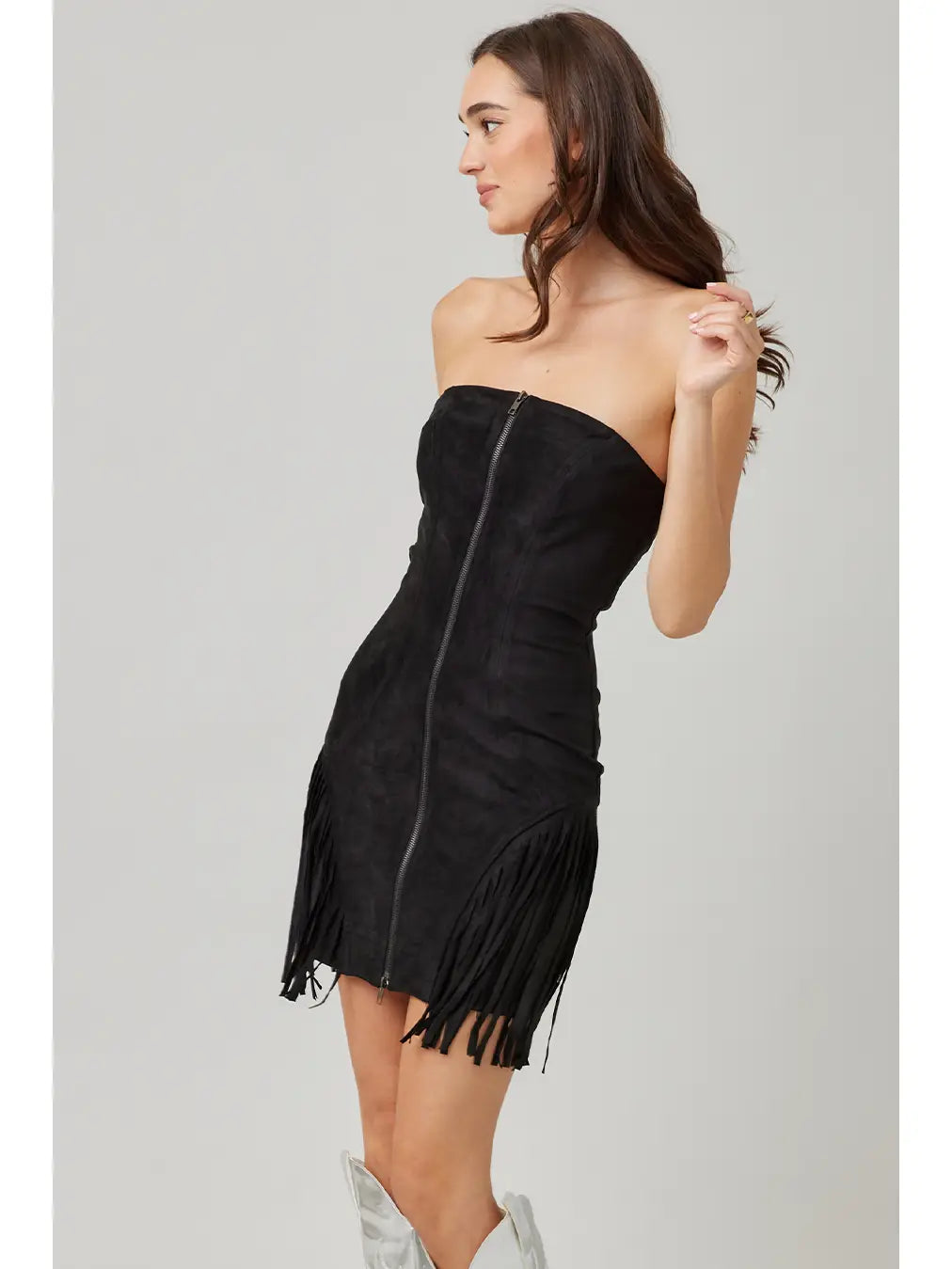 Black Fringe Mini Dress – Western Festival Outfit