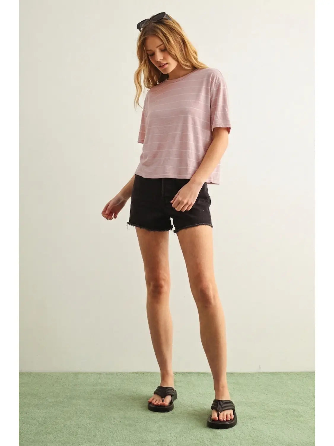 Stripe Cotton Linen Top