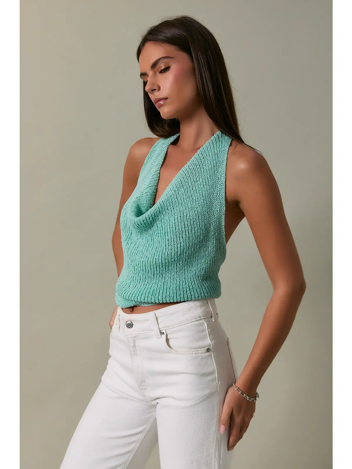 Cowl Neck Halter Top