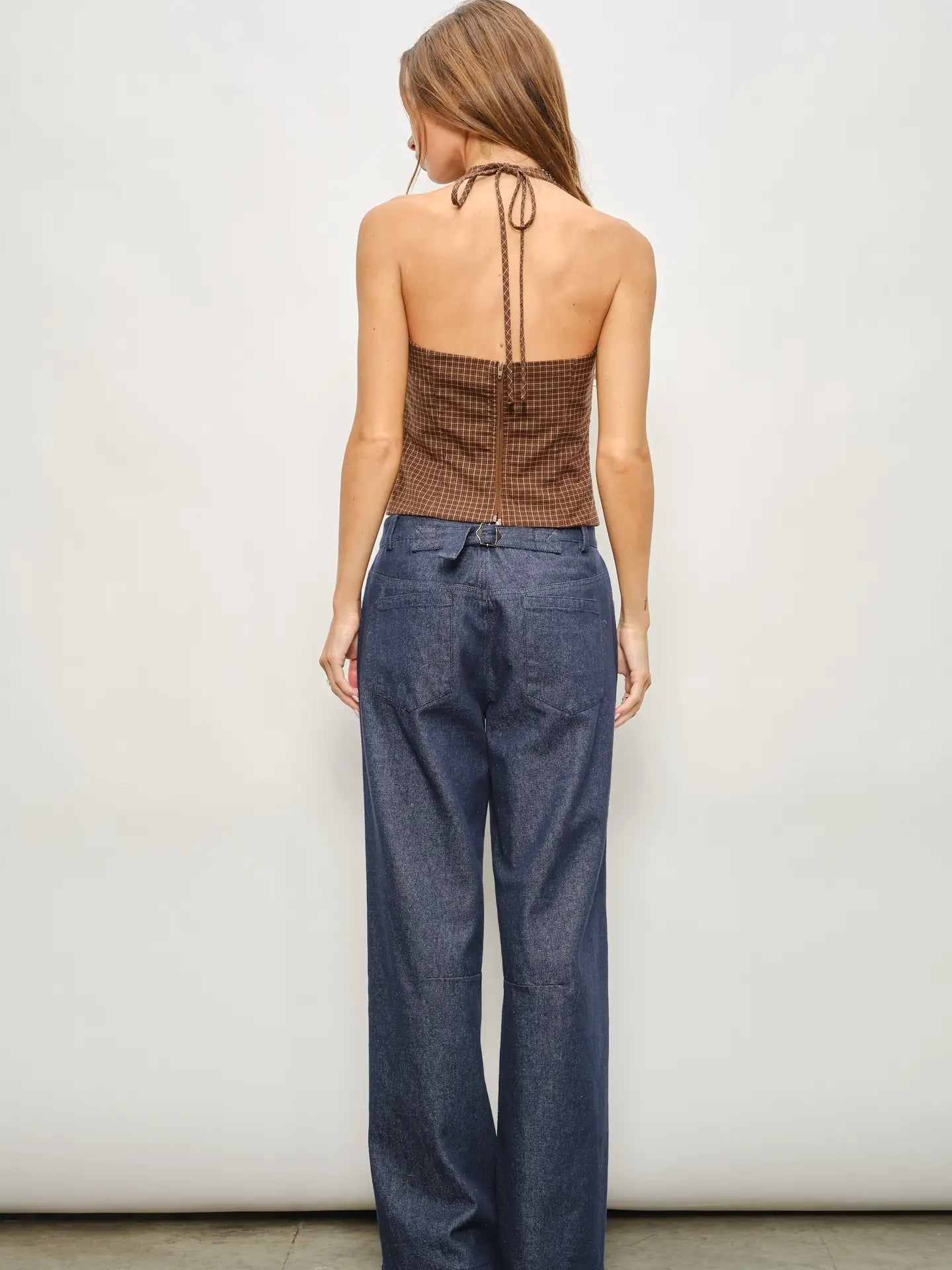Felice Halter Glen check Top