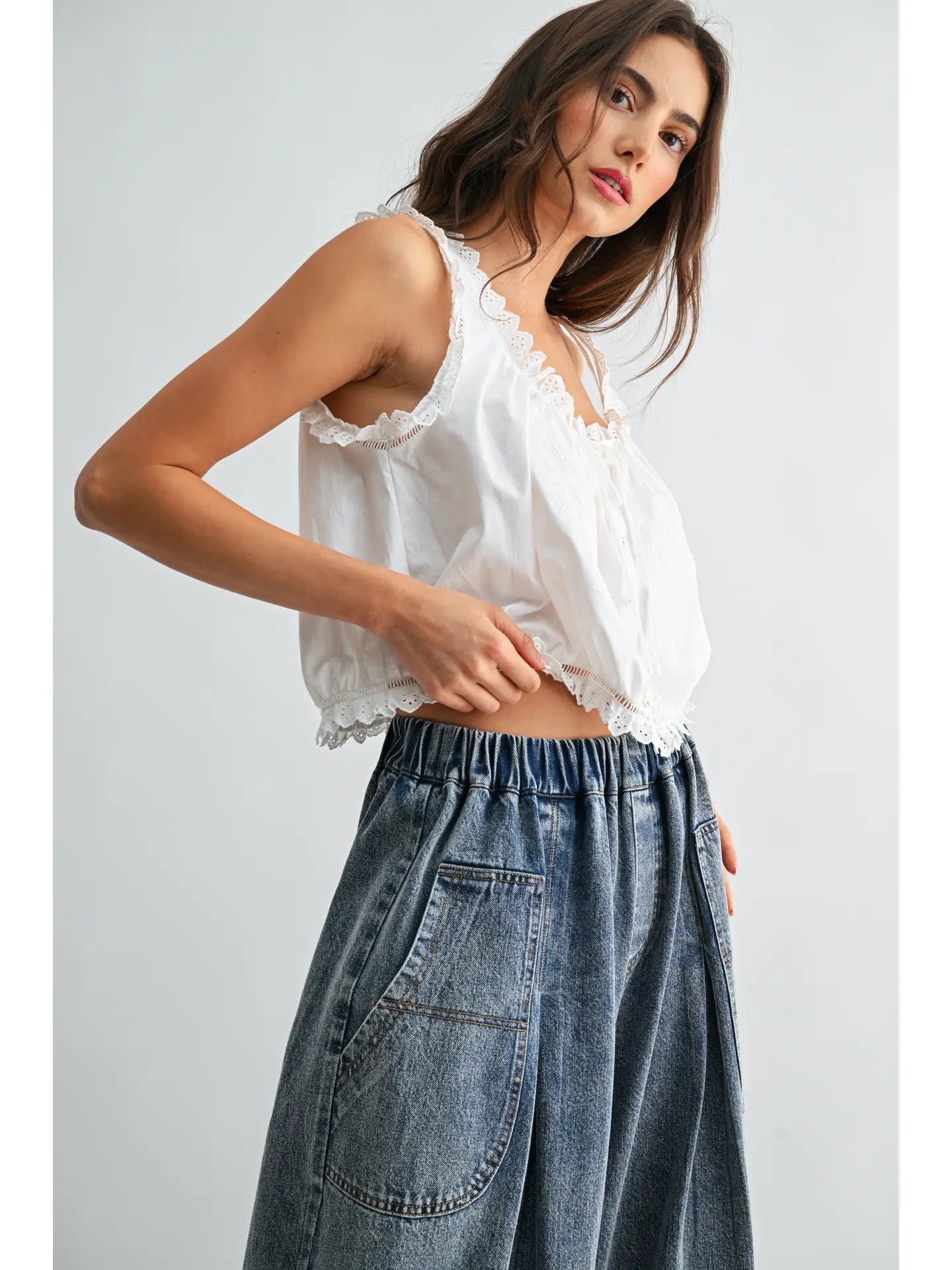 Embroidered Broderie Anglaise Cotton Top
