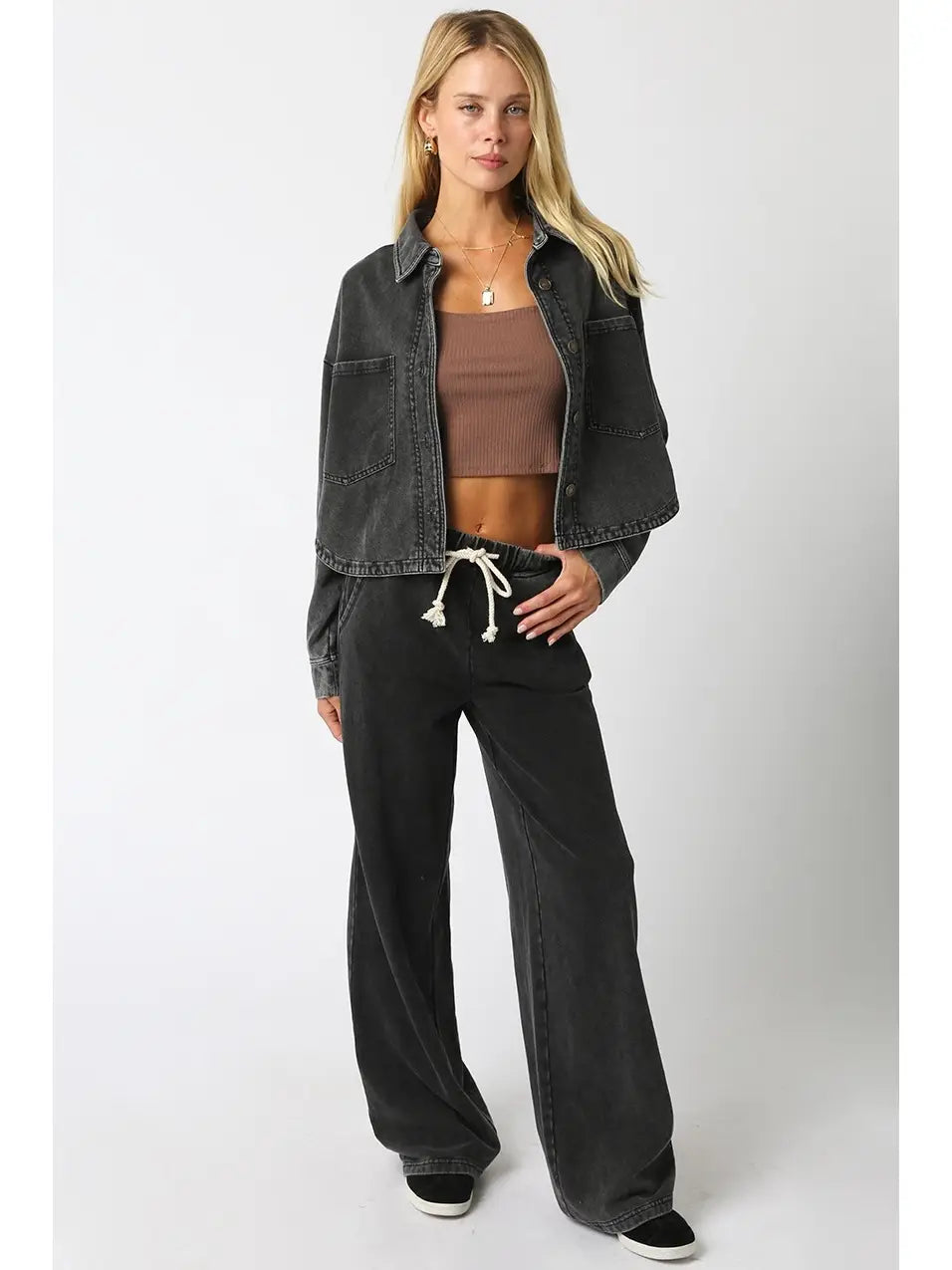 Khissy Cropped Utility Shirt Jacket