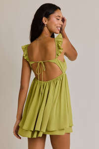 Ruffle Sleeve Baby Doll Mini Dress