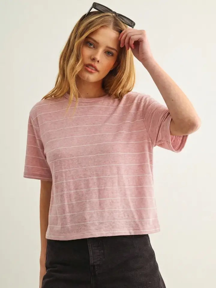Stripe Cotton Linen Top
