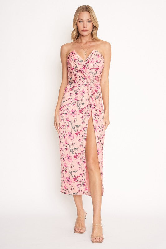 Blooming Strapless Midi