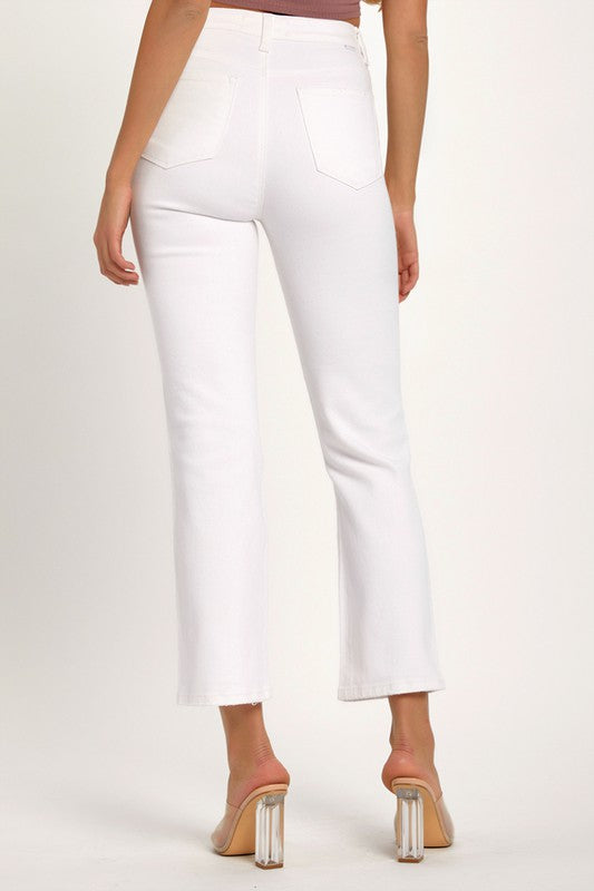 Layton High Rise Crop - White