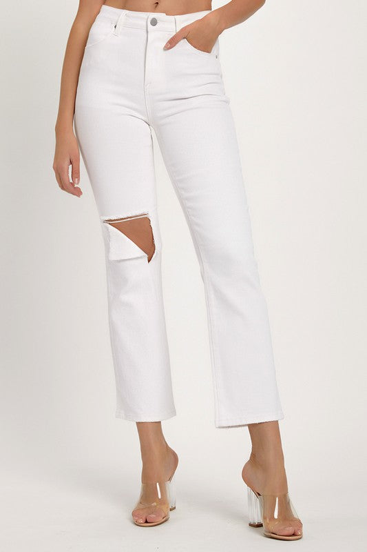 Layton High Rise Crop - White