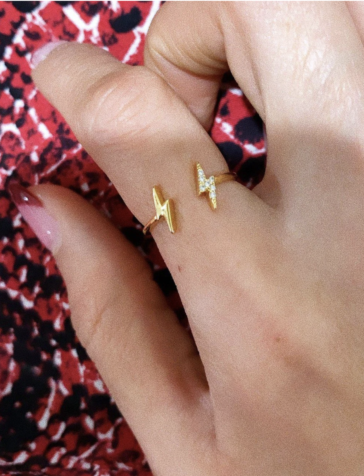 Mini Double Lightning Bolt ring