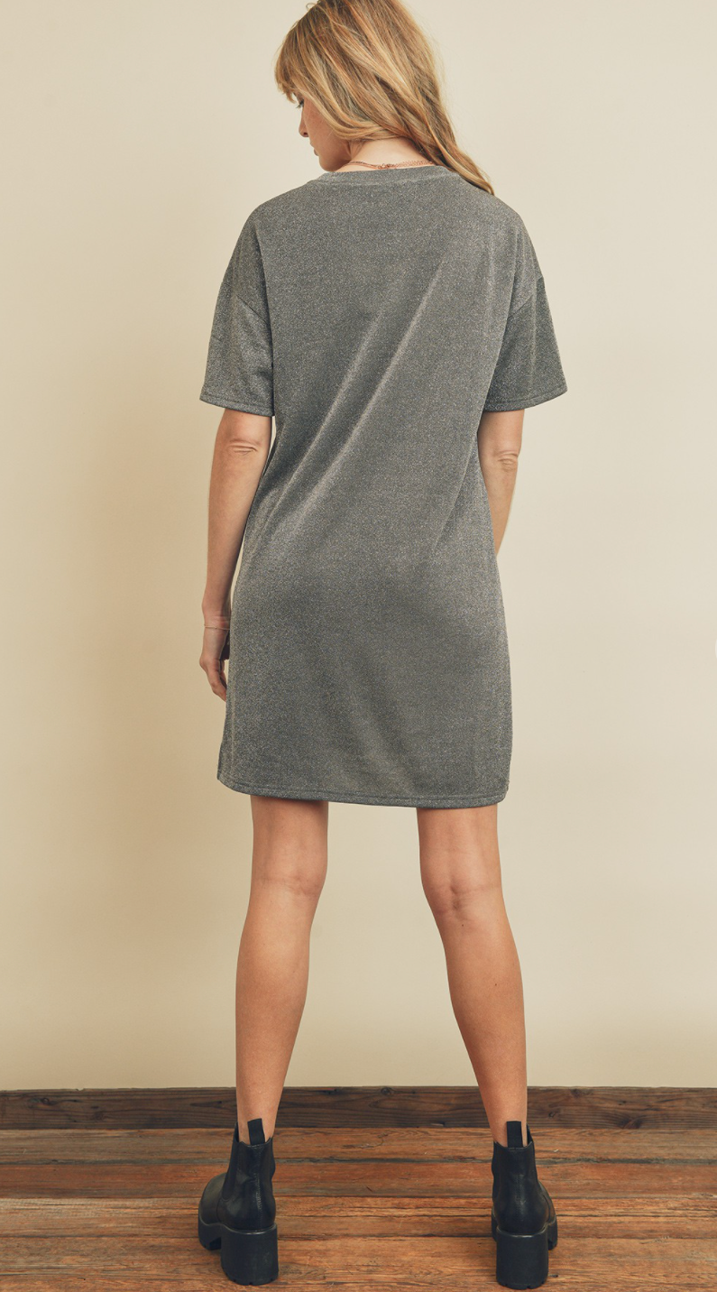 Try Me Metallic T-Shirt Dress