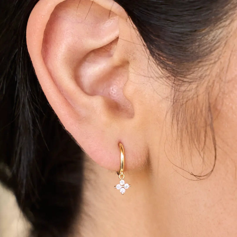 Crystal Charm Huggies