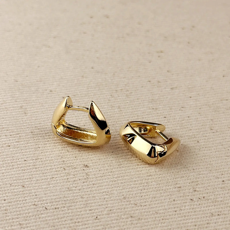 18k Gold Filled Shaped Hoop Earrings