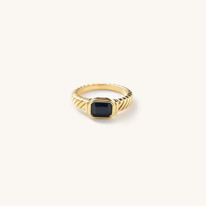 Braided Black Onyx Ring