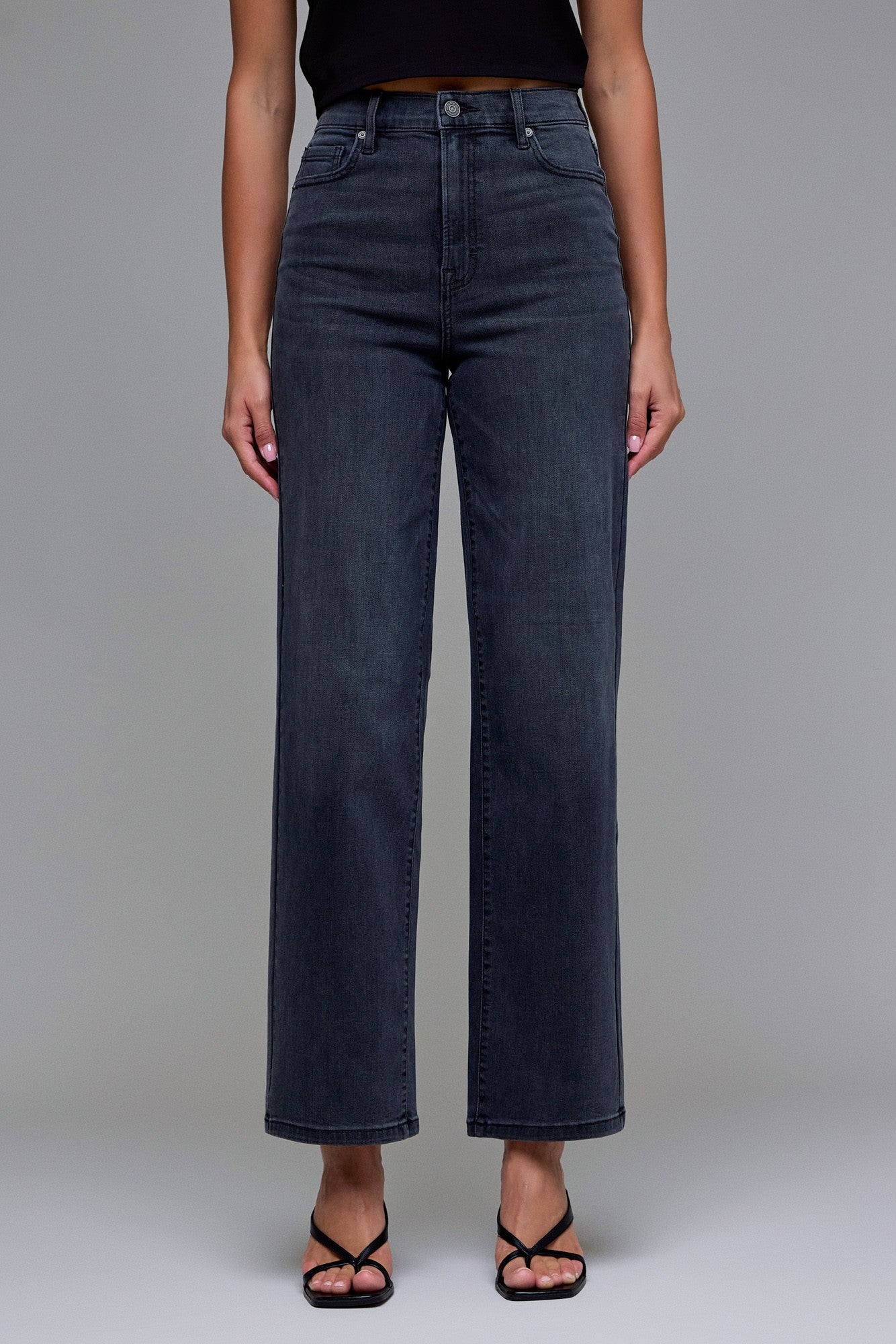 Black High Rise Dad Jean
