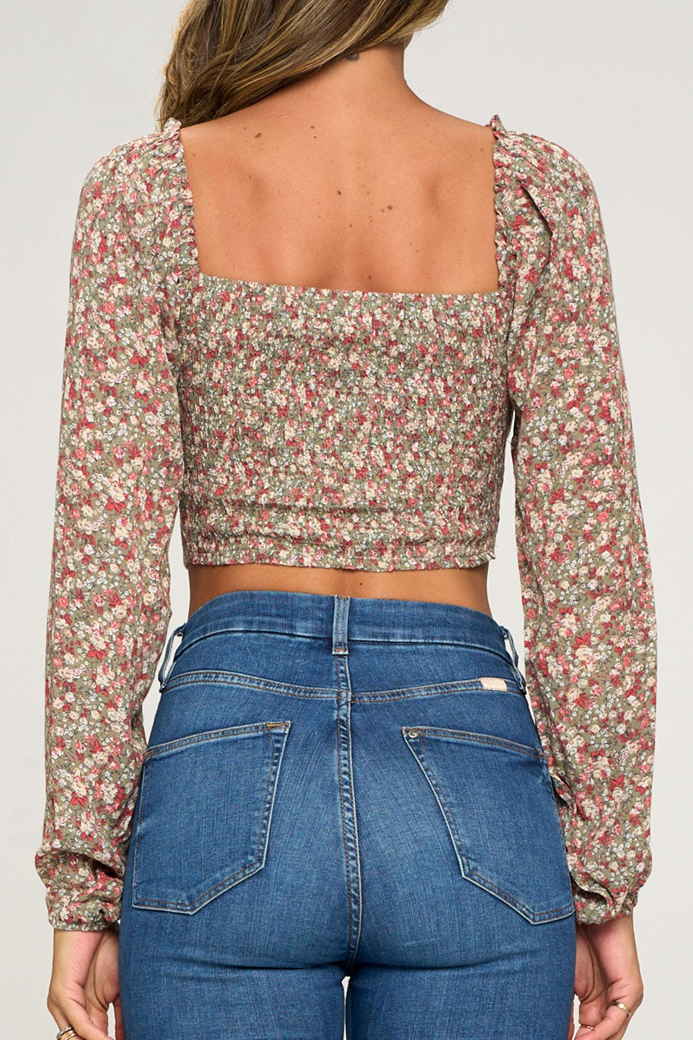 Pixie Blossom Puff Sleeve Smocked Top