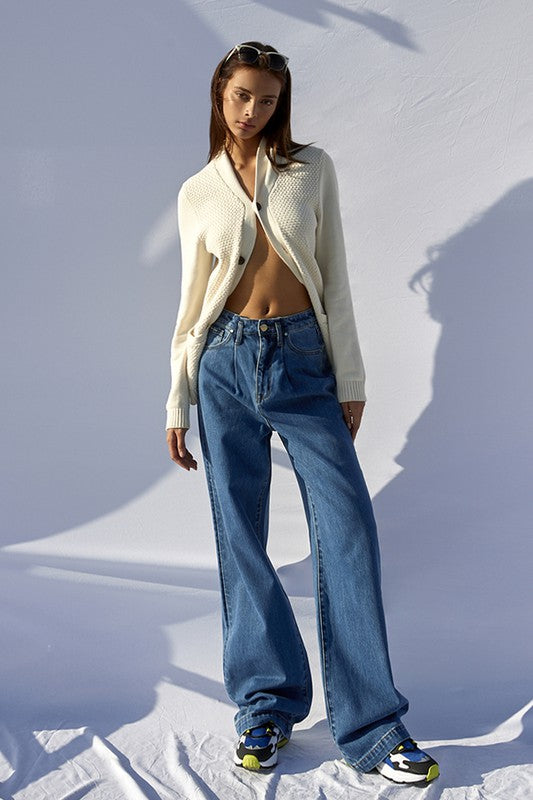 HIGH RISE WIDE LEG JEANS