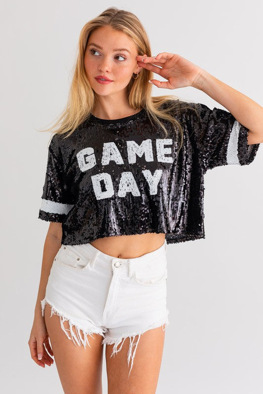 Game Day Sequins Crop