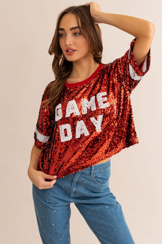 Game Day Sequins Crop