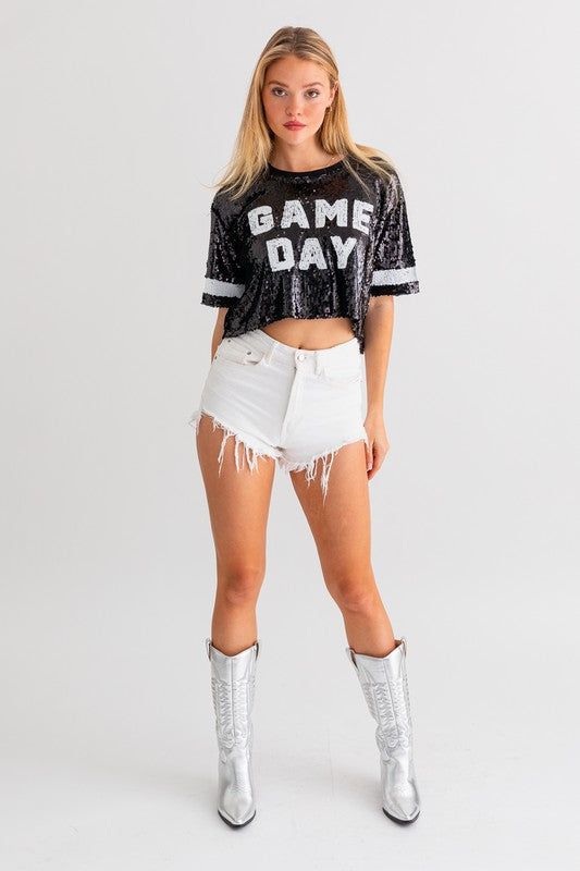 Game Day Sequins Crop