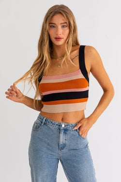 Millie Striped Ribbed Tank Top