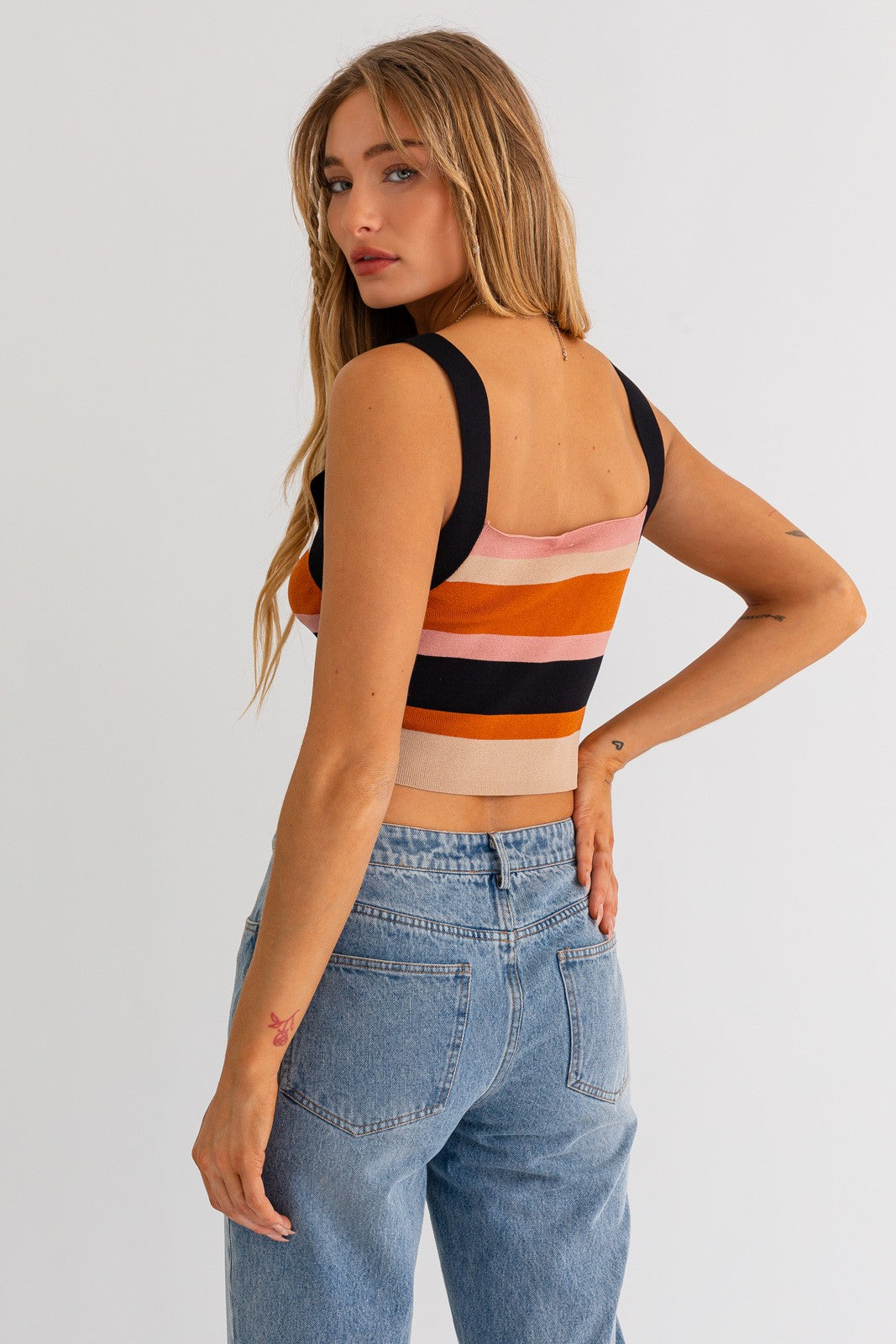 Millie Striped Ribbed Tank Top