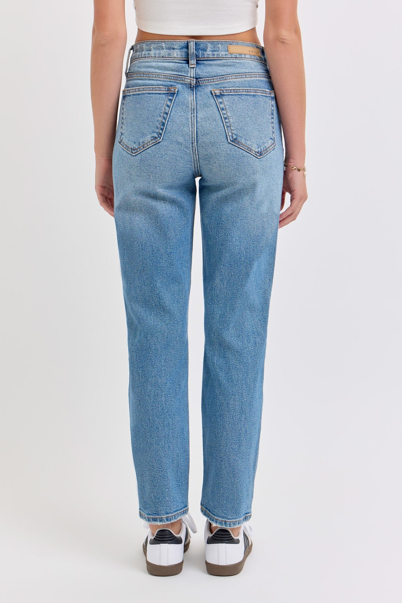 Cello Asymetric Pocket Straight Jeans