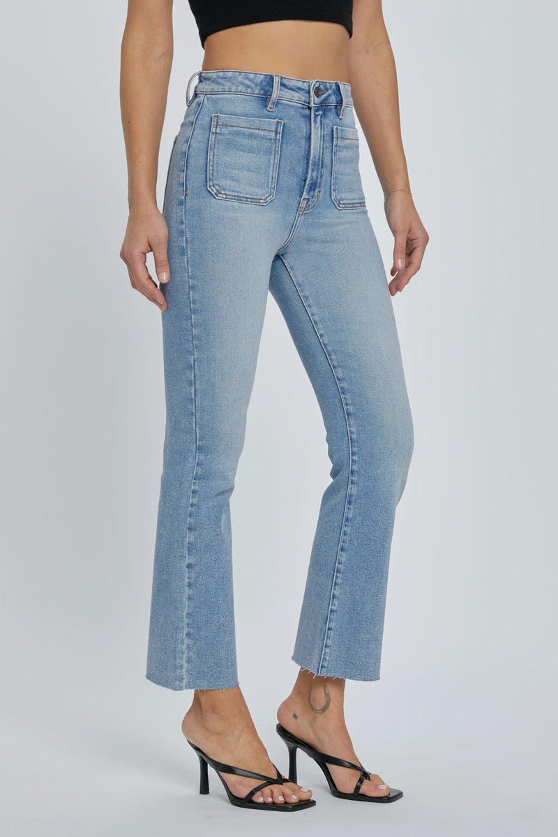 Front Pocket high rise crop flare