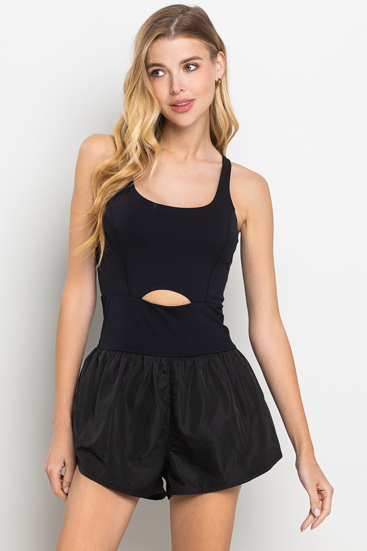 Athletic Romper with Front Cutout