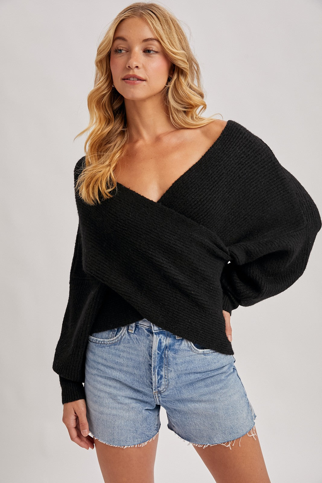 Crossover Knit Sweater
