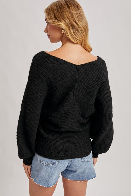 Crossover Knit Sweater