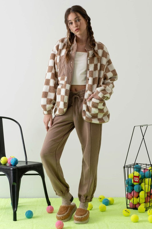 Checkered Fleece Jacket