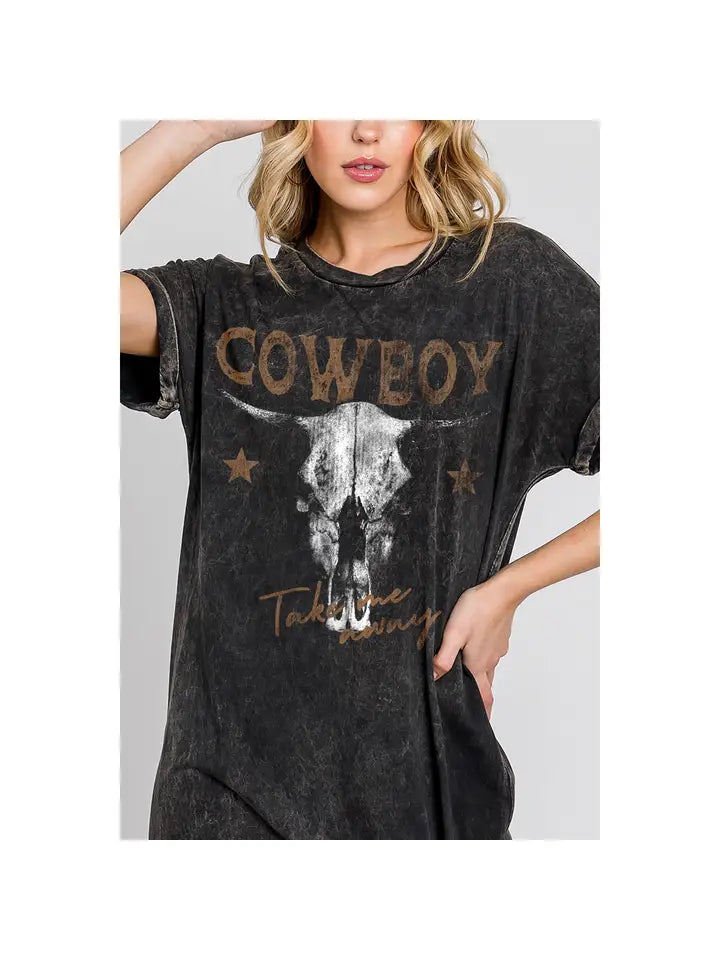 Take Me Away Cowboy Mineral Graphic Dress