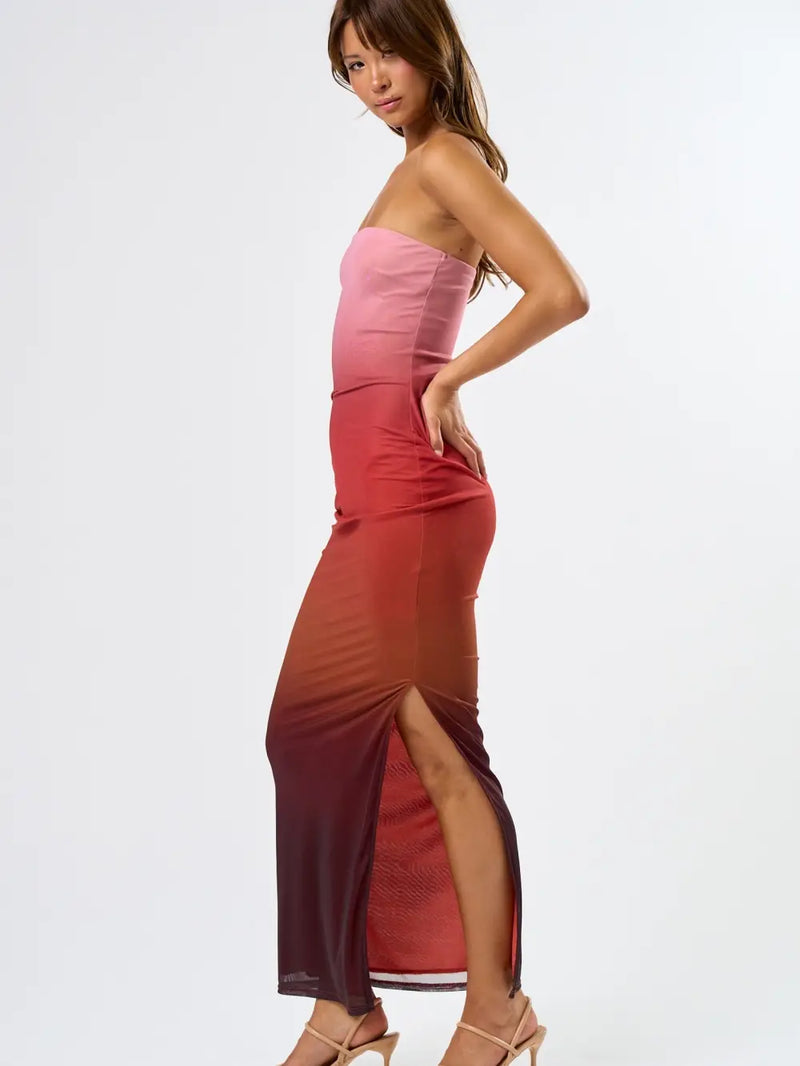 Ombre Maxi Tube Dress