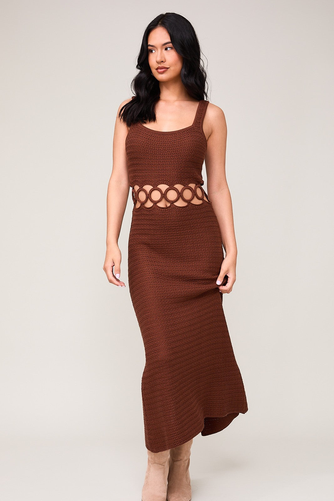 Malone Circle Crochet Midi Dress