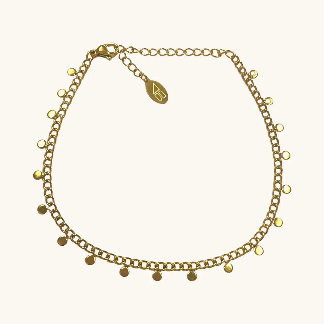Gold Mini Disc Anklet