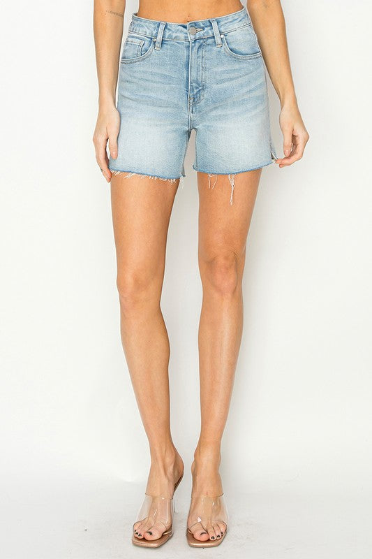 Risen High Rise Raw Hem Shorts