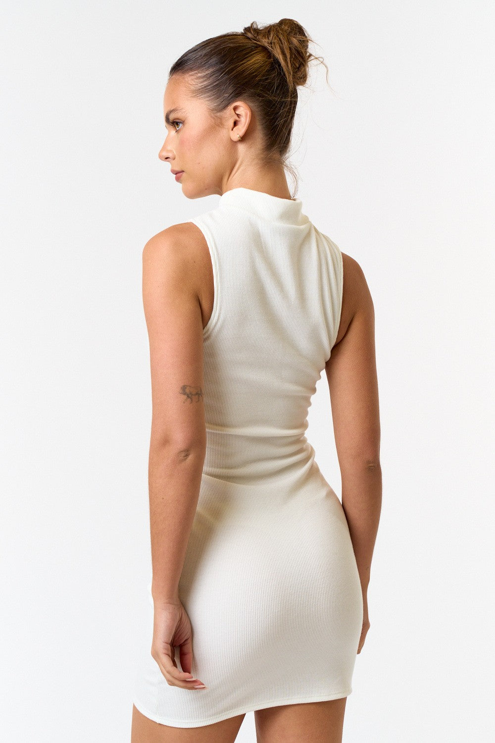 Nicole Ribbed Mock Neck Mini Dress