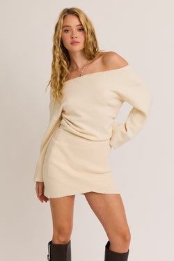 Boat Neck Sweater Dress