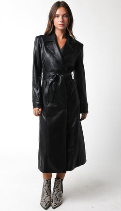 Sarahbeth Faux Leather Trench