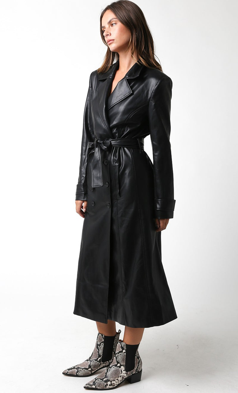 Sarahbeth Faux Leather Trench