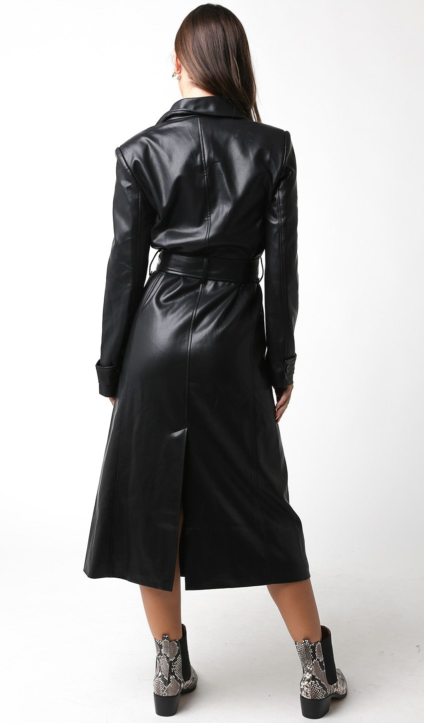 Sarahbeth Faux Leather Trench