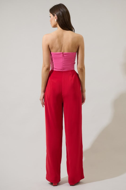 Moroni Color Block Wide Leg Jumpsuit