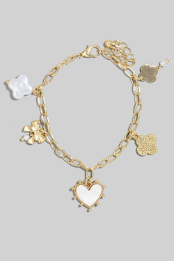 Pearl Clover Charm Bracelet