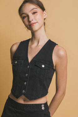 Sleeveless Denim Vest