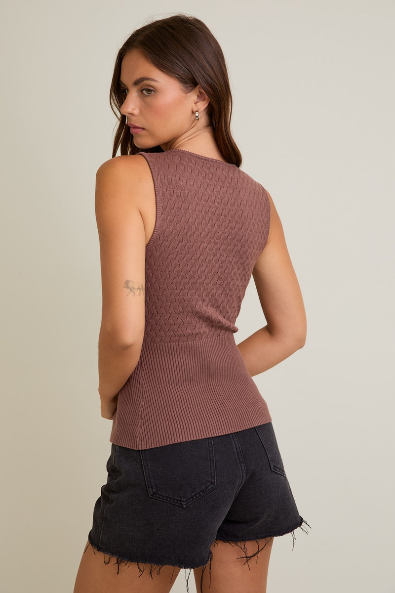Pointelle Sweater Top