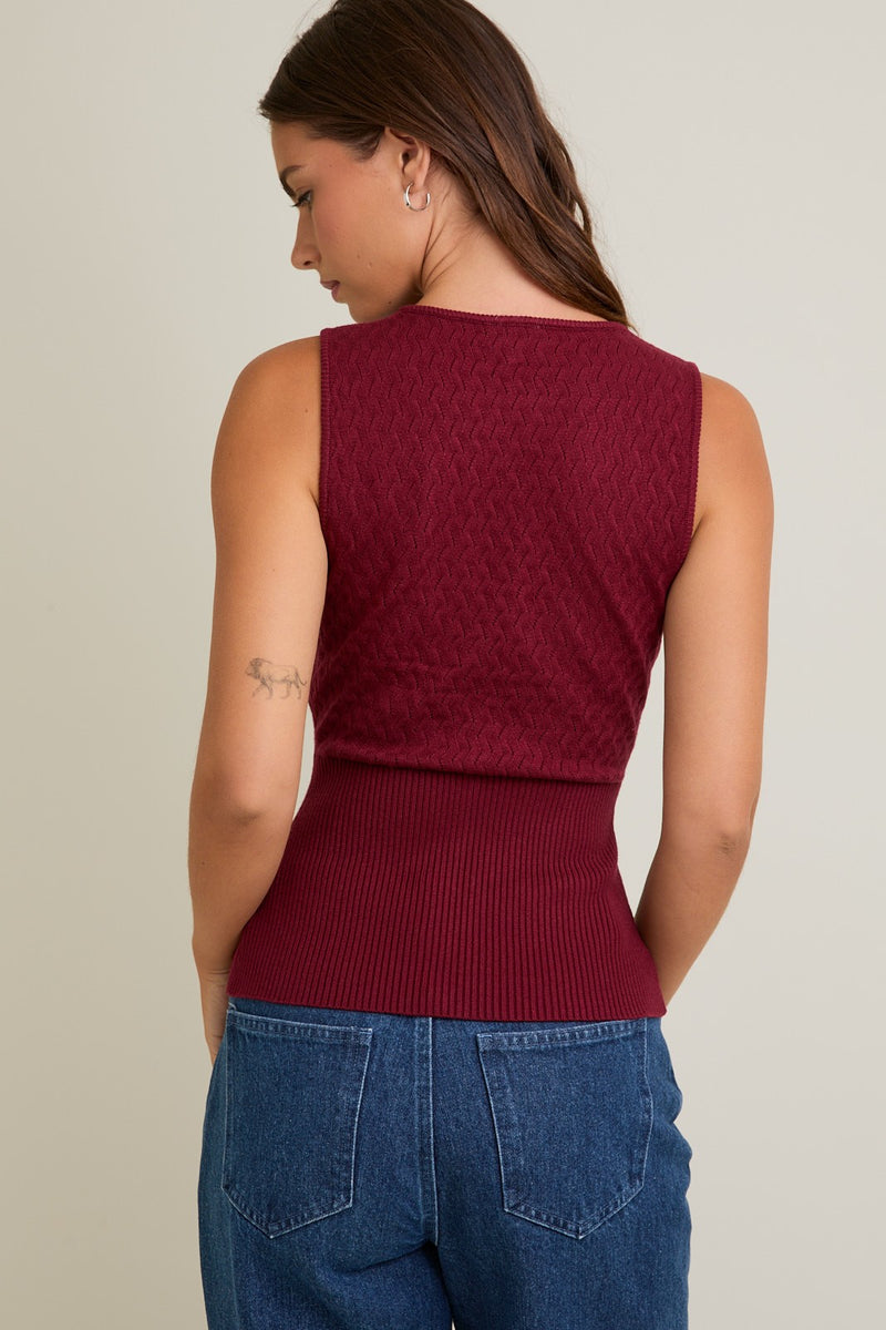 Pointelle Sweater Top
