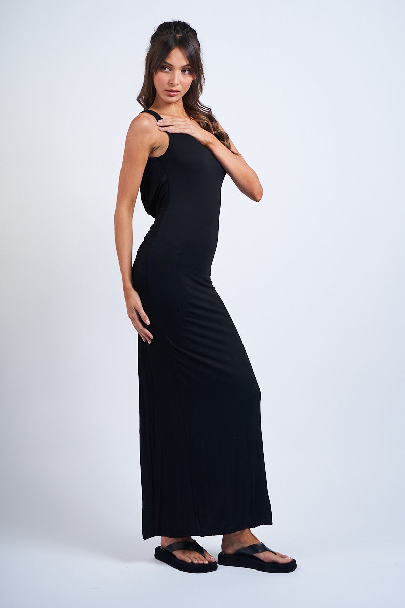 V Shape Twisted Maxi Dress